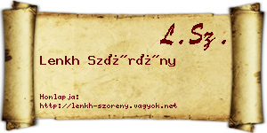 Lenkh Szörény névjegykártya